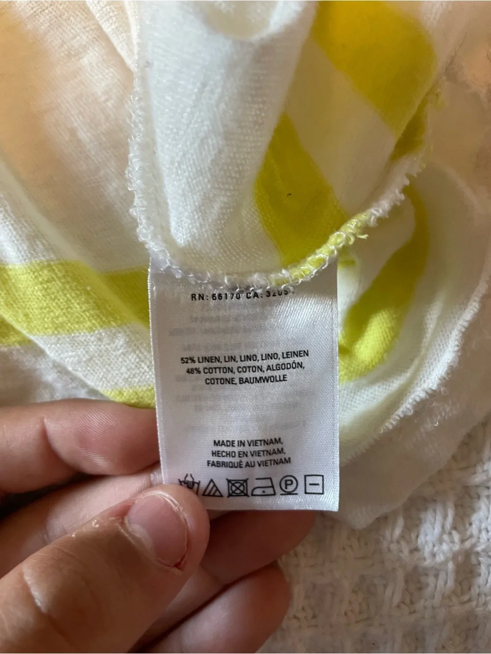 Anthropologie Postmark Small Linen Blend Striped Peplum Top Yellow White S - Picture 3 of 4